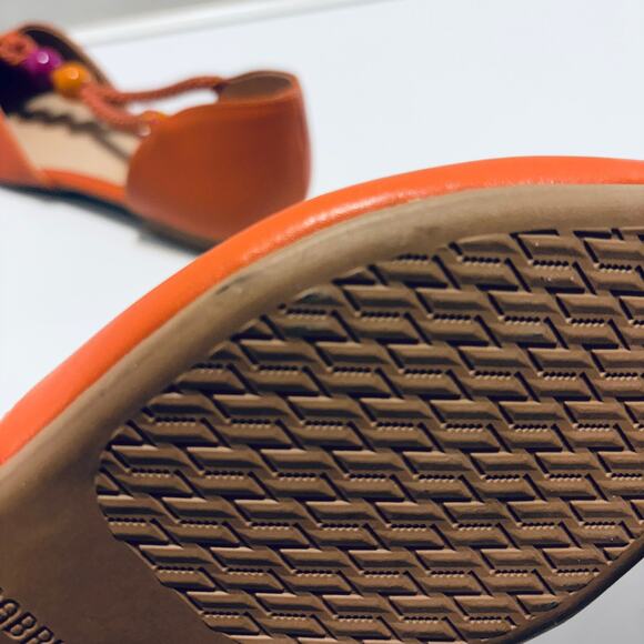 Gabriela Pumpkin Orange Beads Pointed Toe Flats Size BRAZIL 37 US 8 - Picture 10 of 12